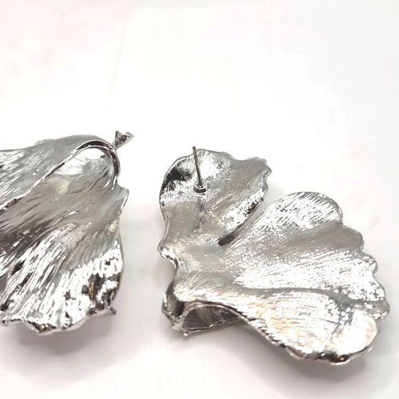 New ZARA GINKO LEAF earrings in silver! - Picture 9 of 12